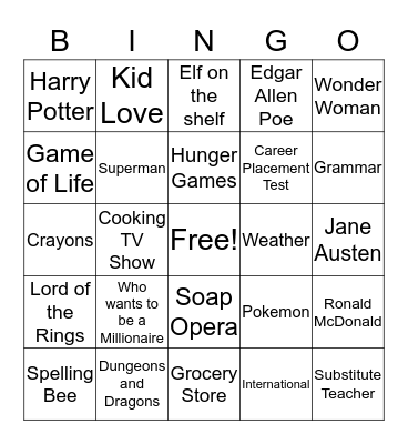 Studio C  Bingo Card