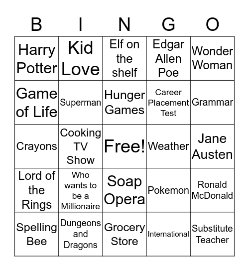 Studio C  Bingo Card