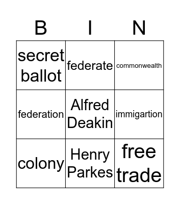 history bingo sheet for week 4 Bingo Card