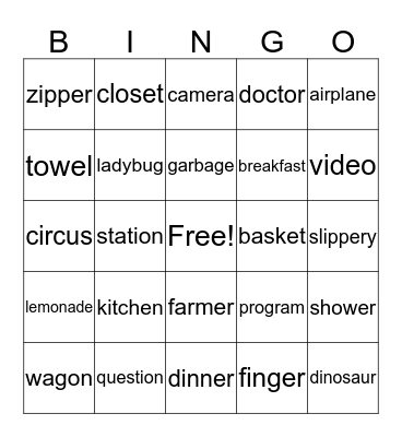 Bingo Grade 2   5-4-18 Bingo Card