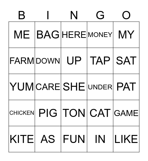Zoe Bingo Card