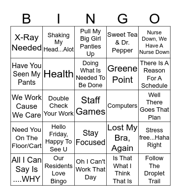 Nurses Week Bingo Card