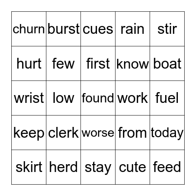 4 in a Row Bingo Card