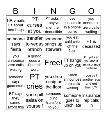 CINCO DE SALSA Bingo Card