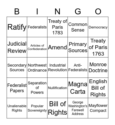 STAAR REVIEW B Bingo Card