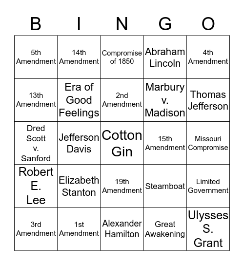 STAAR BINGO D Bingo Card