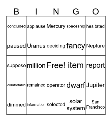 Bingo Card