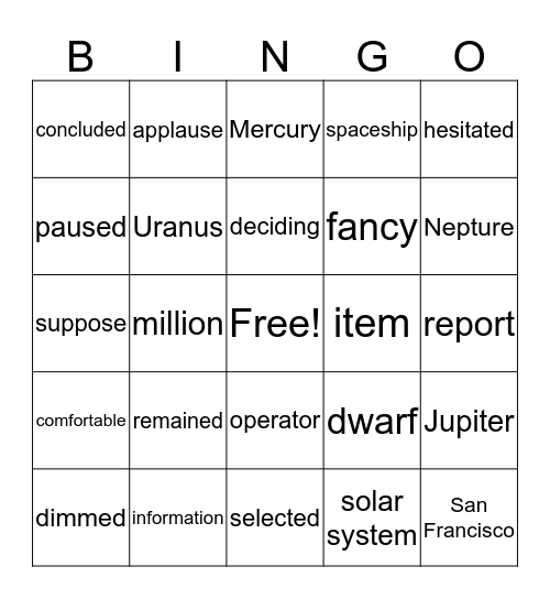 Bingo Card