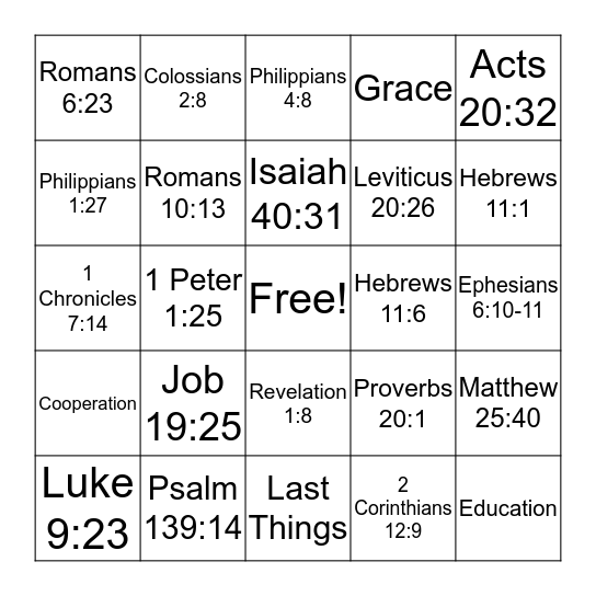 Blue Cycle Bingo Card