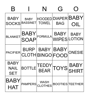 baby bingo  Bingo Card