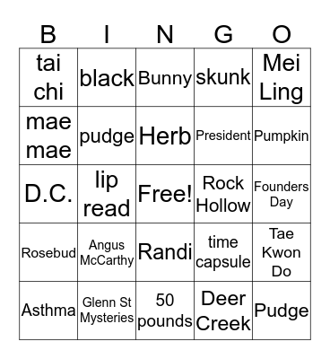 Ninja Detective Bingo Card