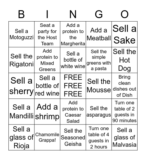 Monday Bingo! Bingo Card