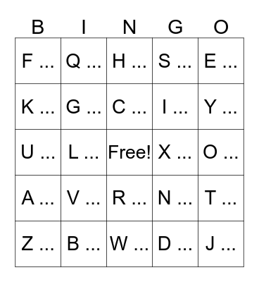 abc {小文字} bingo Card