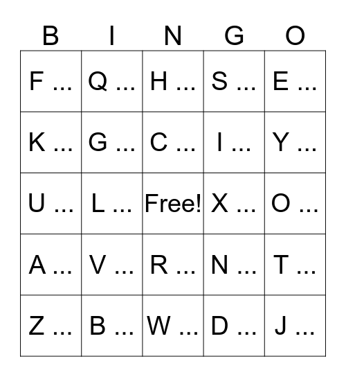 abc {小文字} bingo Card