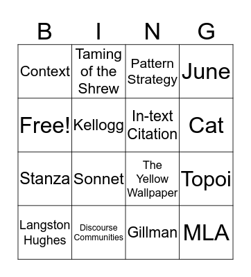 Bingo Card