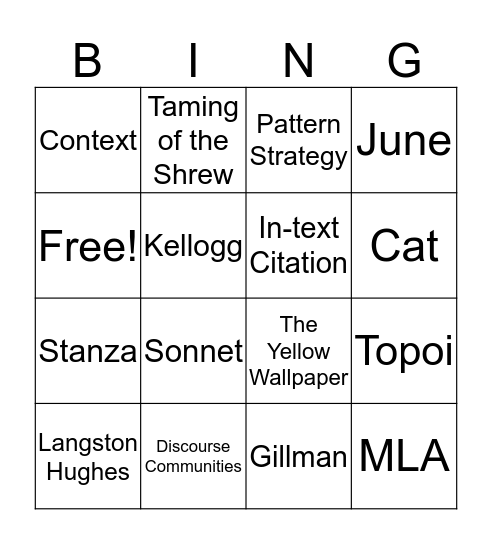 Bingo Card