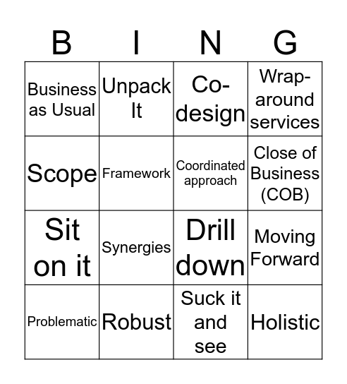 DS Buzzword Bingo Card