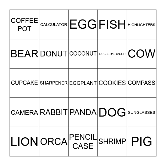 MIXED Bingo 2 Bingo Card