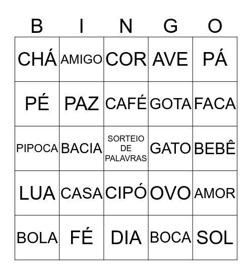 DIA DAS MÃES Bingo Card