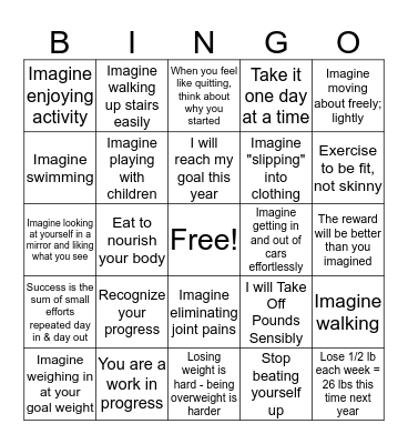TOPS IMAGINE Bingo Card