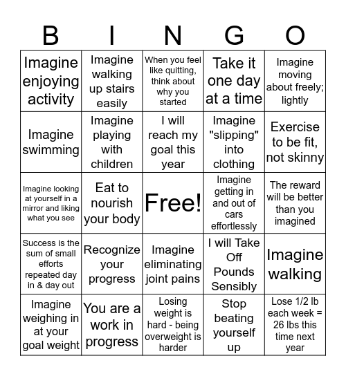 TOPS IMAGINE Bingo Card