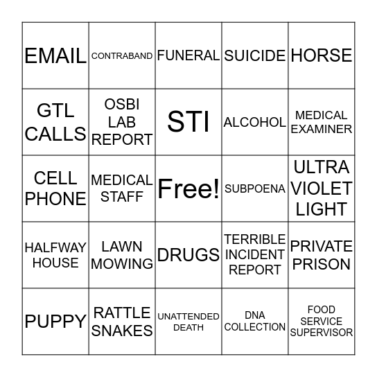 INVESTIGATIVE BINGO Card