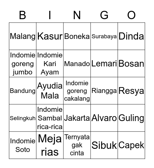 arthzea Bingo Card