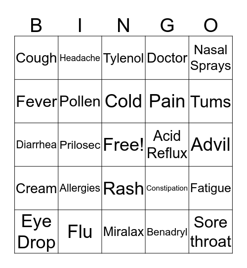 Self Care Bingo Card