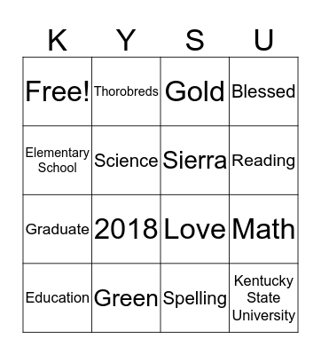 Miss. Gaines' BINGO Card