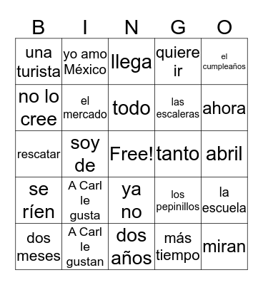 Carl Ch 9 Bingo Card