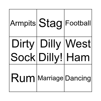 Best Man Bingo Card