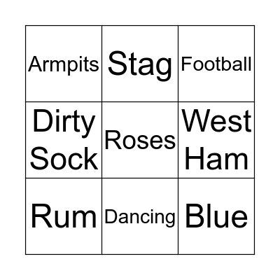 Best Man Bingo Card