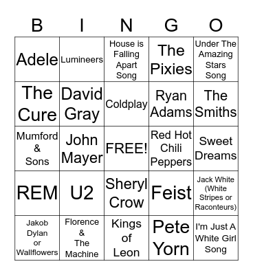 TMC MUSIC FUN TIME BINGO Card