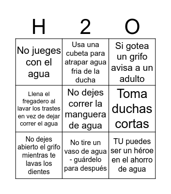 Spanish Bingo Card
