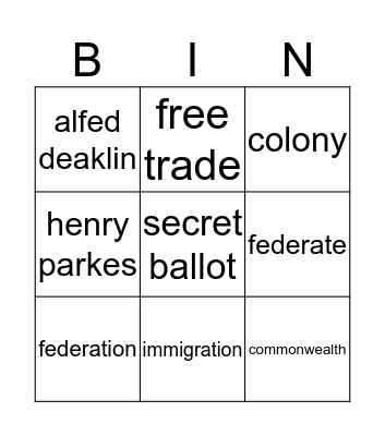 history bingo sheet for week 4 Bingo Card