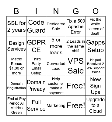 Bingo Fortune Bingo Card