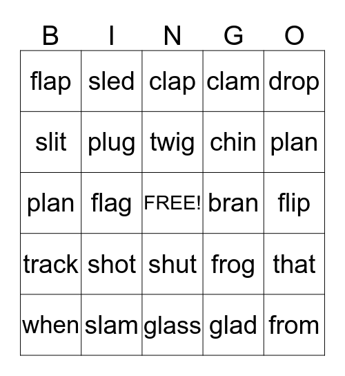 Beginning Blend Bingo Card