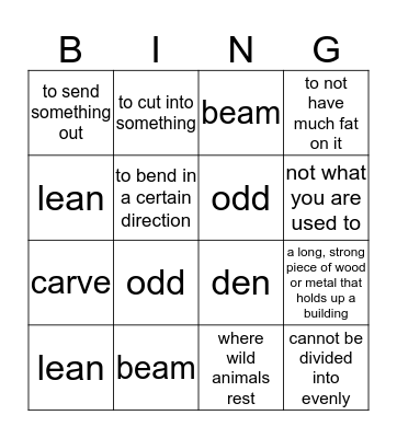 Level Purple Unit 11 Bingo (1-5) Bingo Card