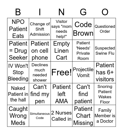 Nurses Week Bingo  Bingo Card