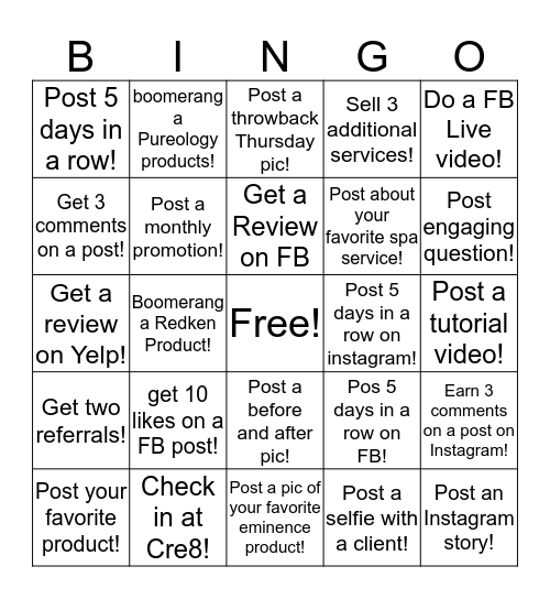 Service Provider BINGO!  Bingo Card
