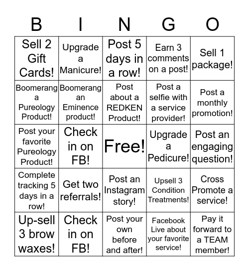 Front Desk BINGO!  Bingo Card