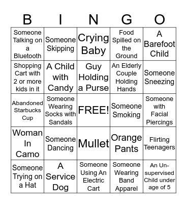 PEOPLE BINGO 2 Bingo Card