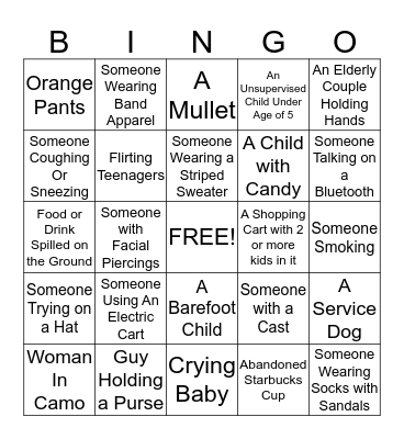 PEOPLE BINGO 2 Bingo Card