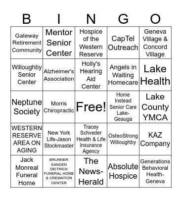 SENIOR DAY BINGO 2018 Bingo Card
