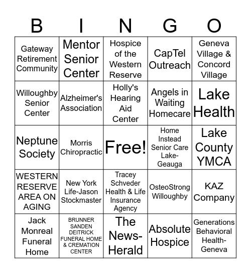 SENIOR DAY BINGO 2018 Bingo Card