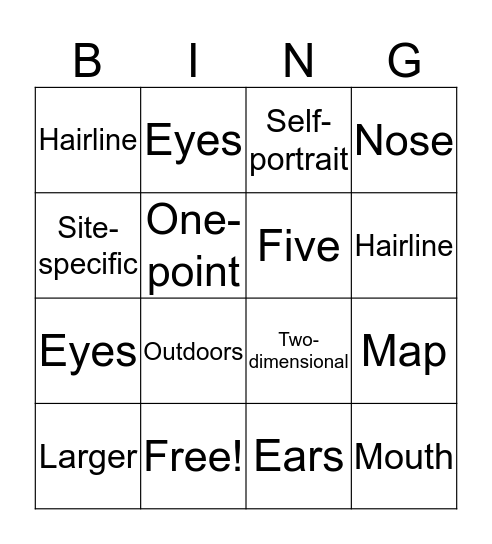 Drawing Bingo  Bingo Card
