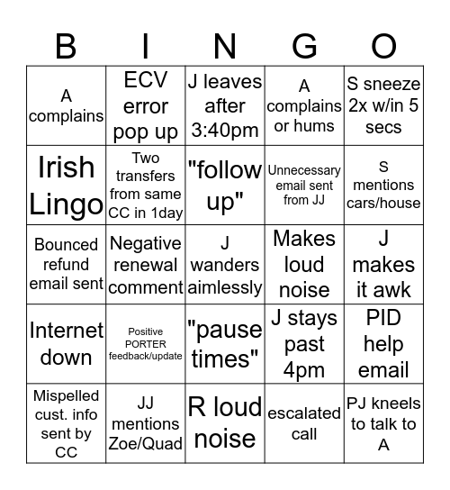 Bingo Card