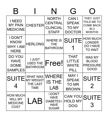 N.C.F.M.C NURSES WEEK 2018 Bingo Card