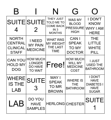 N.C.F.M.C NURSES WEEK 2018 Bingo Card