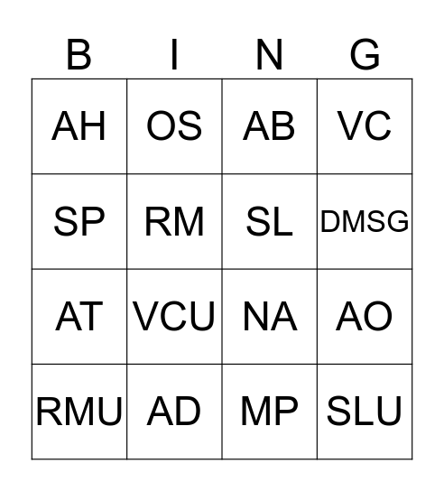 FASTPATH BING(O) Bingo Card